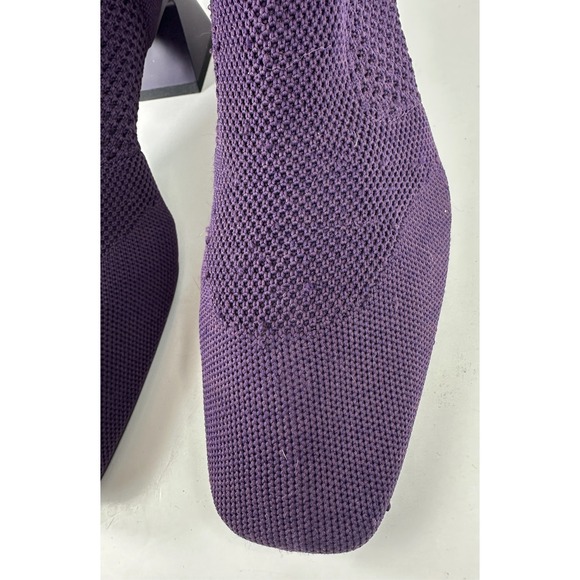 VIVAIA Melissa Perforated Knit Ankle Boots 41.5 US 10 Square Toe Eggplant Purple - Picture 14 of 16
